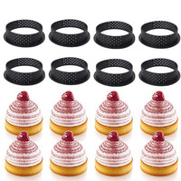 8 sztuk/zestaw non-sticktart formy Tarte pierścień perforowane plastikowe pierścienie tnące mus wykrawacz kółek DIY akcesoria do pieczenia 1